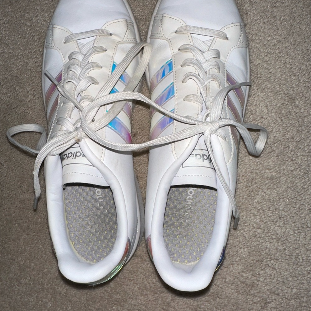Adidas Women's White Sneakers iridescent
